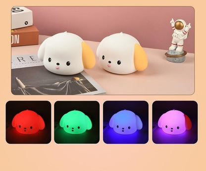 LED Nachtlicht Silikon dimmable color-changing dog-shaped night light with touch control and rechargeable battery